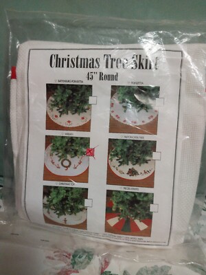Vintage Imperial Elegance Needlepoint Christmas Tree Skirt Wreath 1991 45'' Round