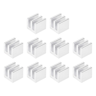 10pcs Parallel Notch Heatsink for MOS GPU IC Chip Silver 8.5x8.5x8mm-