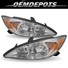 Fits 2002-2004 Toyota Camry LE XLE SE Clear Headlights+Corner Signal Lamps Pairs