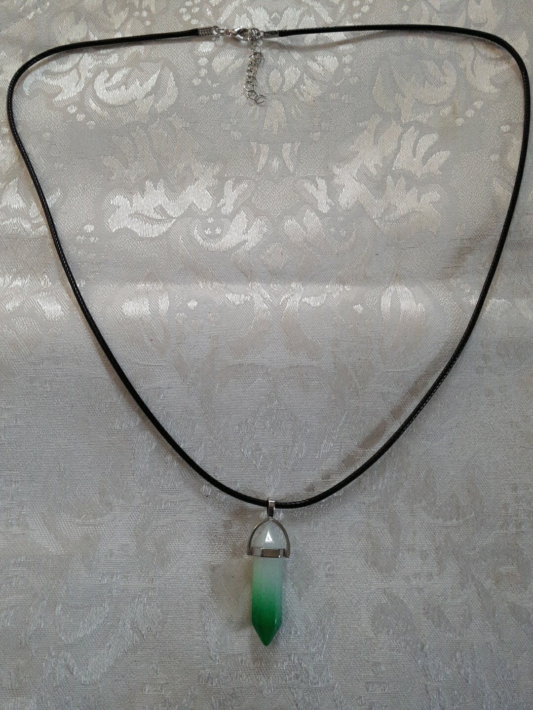 White/green Hexagonal  pendulum Chakra Crystal Pe… - image 3