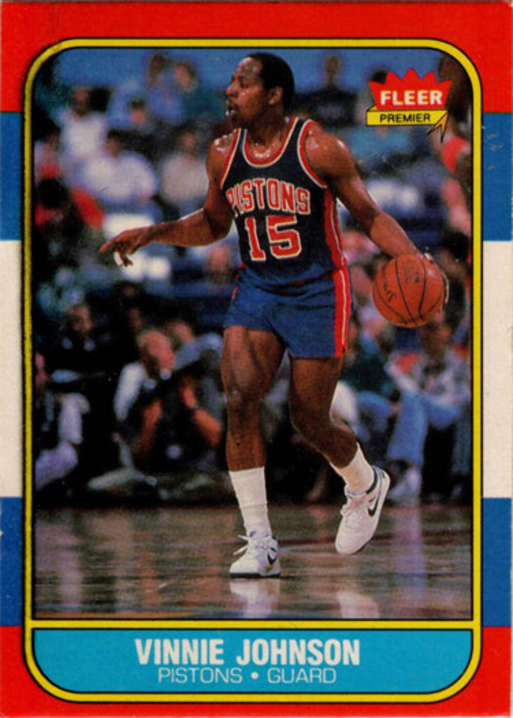 1986-87 Fleer Basketball #56 Vinnie Johnson Base Rookie Card