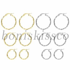 Women's Twisted Big Round Circle Hoop Huggie Drop Dangle Earings 6pcs Gift Set