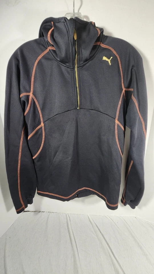 PUMA 1/4 МОЛНИИ ЖЕНЩИН ИЗ МИКРОФИБРЫ БЕГА РУБАШКА ПУЛОВЕР РАЗМЕР МАЛЕНЬКИЙ ТЕМНО-КОРИЧНЕВЫЙ - Изображение 3 из 4