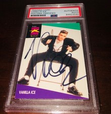 Vanilla Ice To The Extreme 1991-92 Superstars MusiCards #144 Signed Card PSA B