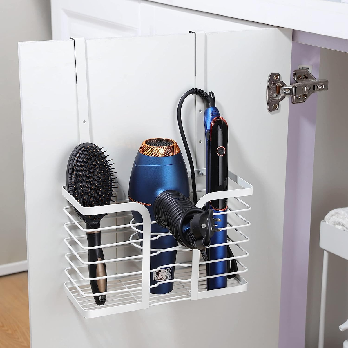 Adjustable Height Hair Dryer Holder Tool Bathroom Organizer