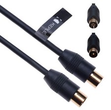 Rf Coaxial Cable Tv Aerial Lead 2m Coax Plug Male To Female Antenna Socket Exten