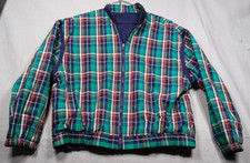 Pendleton Knockabout Jacket Reversible Blue Solid / Plaid Green Size S Vintage