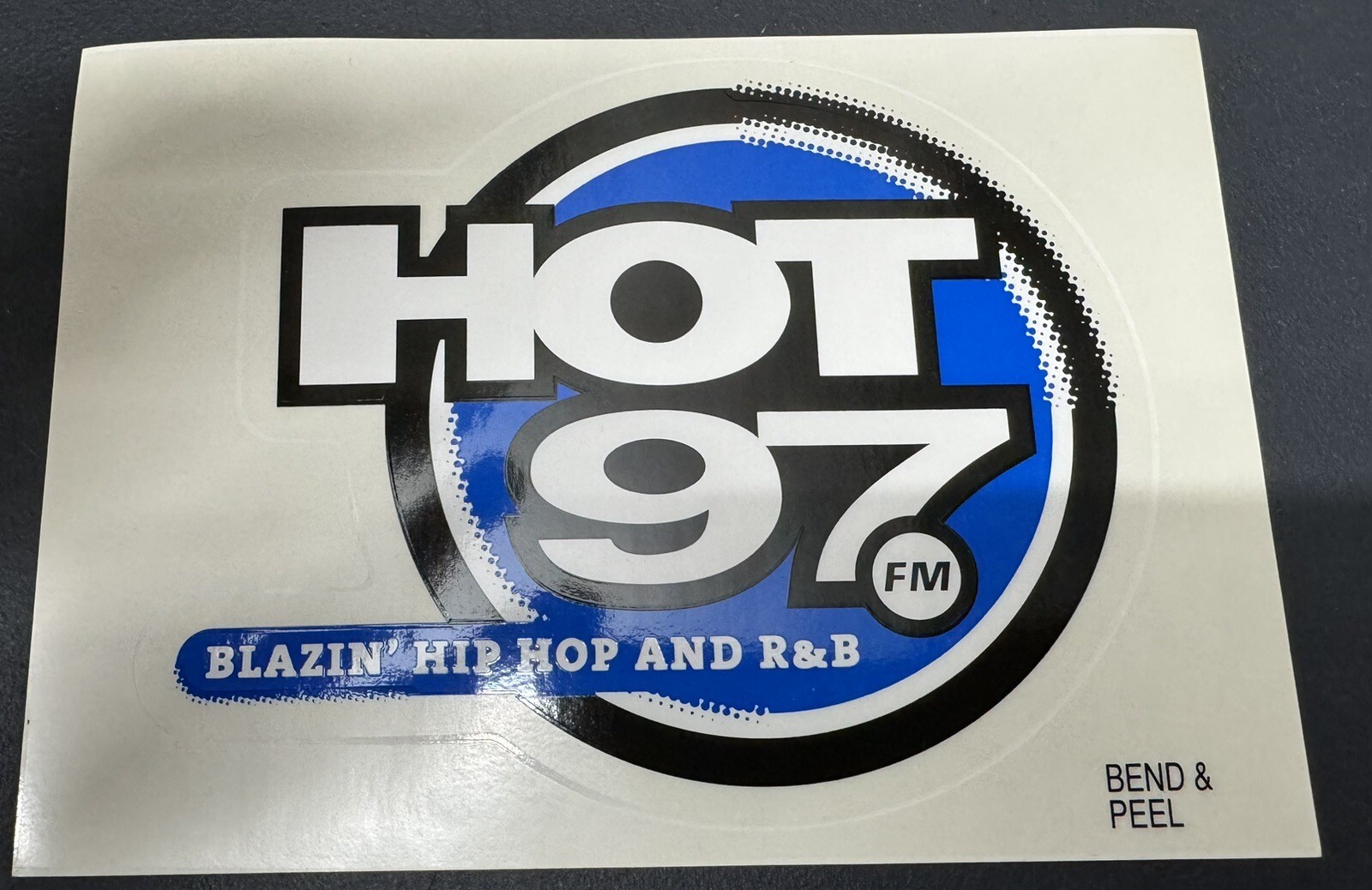 Hot 97 Laptop Sticker Blue