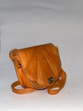 Genuine Leather Handbag Purse Moroccan Women Shoulder Bag Tooled Leather Brown