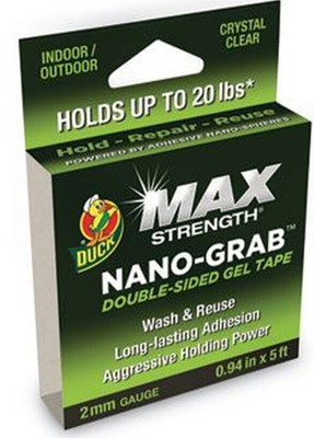 Duck #287264 Max Strength Nano-Grab 2 sided re-useable Gel Tape .94 in. x 5 ft. 