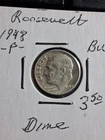 1948 - P - ROOSEVELT  - DIME BU
