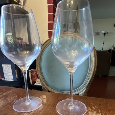 RONA 6000/20 Clear Etched 20 oz Stemmed Wine Glasses Set of 2