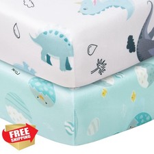 littogoose Crib Sheets 2-Pack Dinomix 28x52 Dinosaur