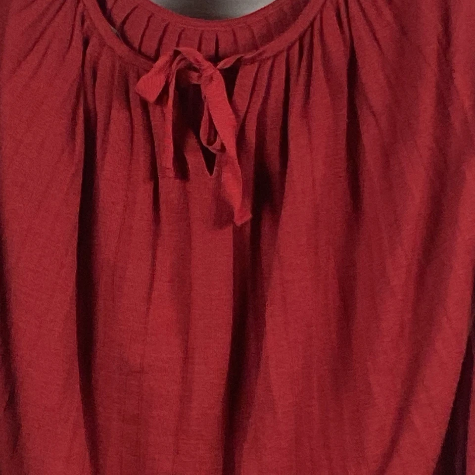 Suéter para mujer Ann Taylor Loft talla XL mezcla de lana rojo plisado manga 3/4 Foto 3 de 4