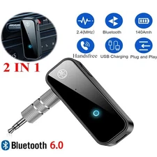 Bluetooth 6.0 Audio Receiver & Transmitter 3.5mm AUX USB Dongle for TV, PC & Car
