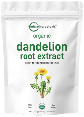 Organic Dandelion Root Tea Powder, 8Oz | up to 220 Servings | Premium Source for
