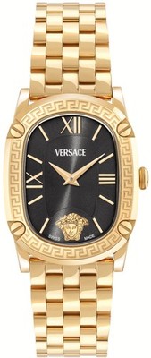 Versace VE1B01425 Greca Couture schwarz gold Edelstahl Armband Uhr Damen NEU