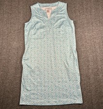 Stella Parker Size Small Shell Patterned Blue Sleeveless Sheath Dress Resortwear