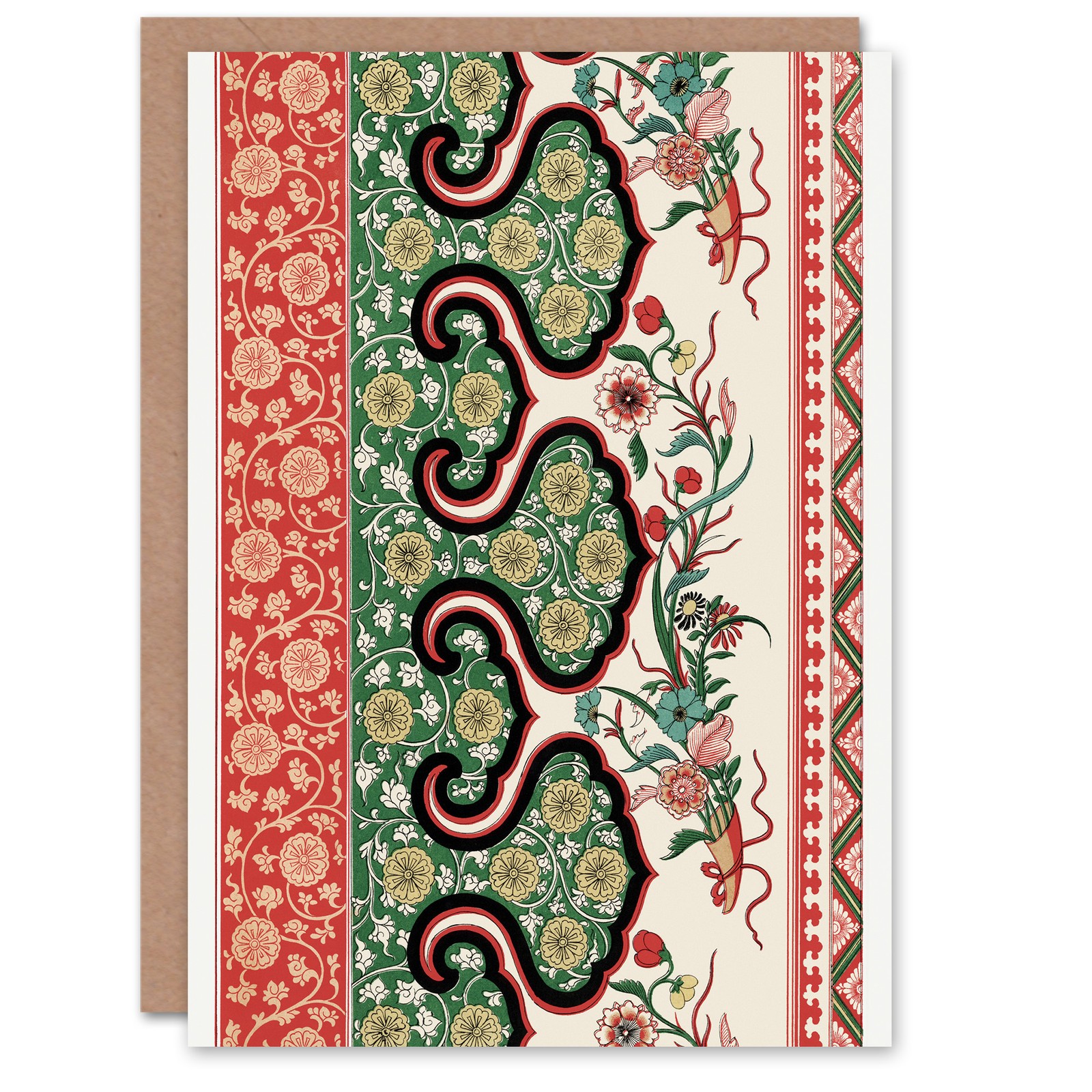 Owen Jones Ornamental Floral Motif Pattern Art Greeting Card