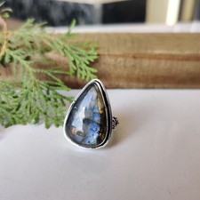 Designer Labradorite Gemstone Ring 925 Sterling Silver Beautiful Ring PG7520