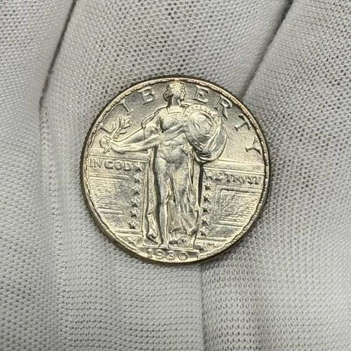 1930-P 25c Standing Liberty Quarter SLQ Final Year of Issue Silver US Coin BU