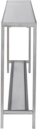 Hayley 60" Clear Glass & Silver Console Table - Elegant Modern Design - Picture 5 of 9