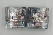 2025 Topps Chrome Football Sealed FANATICS EXCLUSIVE Mega Box LOT OF 2 In Hand