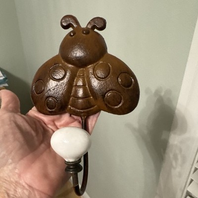 Cast Iron Lady Bug Garment Hook Sz  5 x 7 Very Nice Piece.