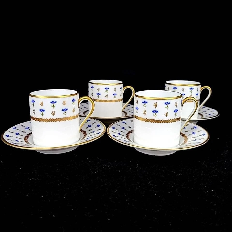 Raynaud Limoges Vieux Nyon Cornflower cup and saucer 4 pieces | eBay