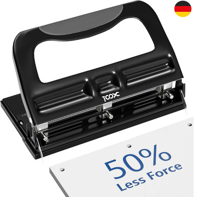 XOOL 3-fach Büro Locher 40 Blatt Metall verstellbar