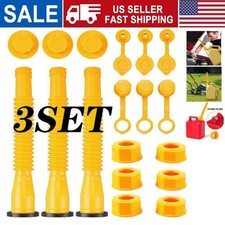 3X Replacement Gas Can Spout Nozzle Vent Kit for Plastic Gas Cans Old Style Cap