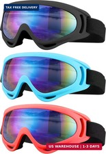Ski Goggles, Motorcycle Goggles, 3 Pack Snowboard Snow Goggles for Men Women Adu