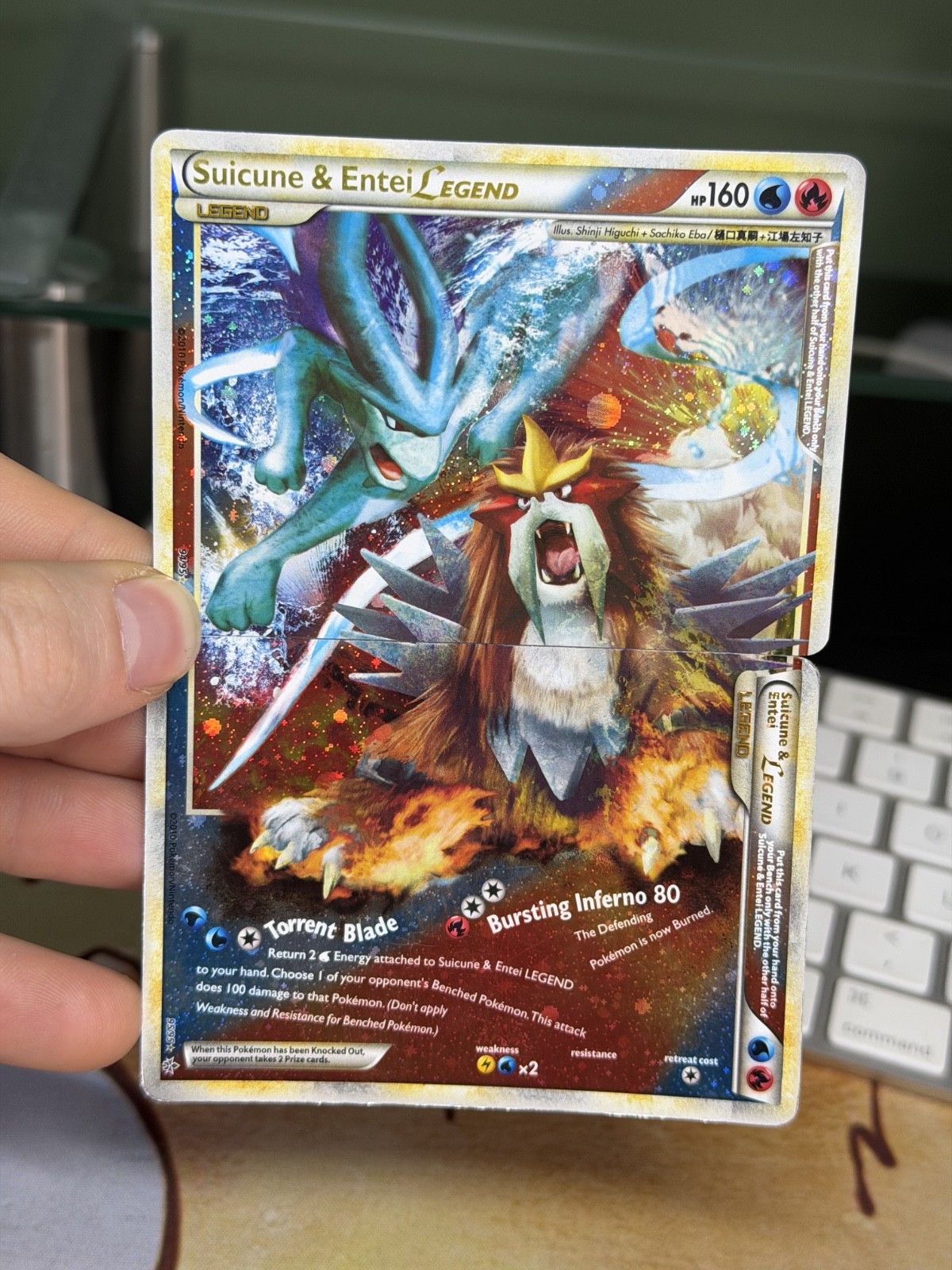 Suicune & Entei Legend 94/95 95/95 HGSS Unleashed 2010 Top & Bottom Pokémon Card