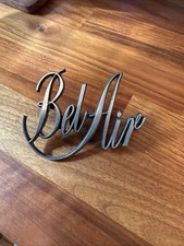 Vintage Chevrolet Bel Air Script Emblem Badge Chrome 3991174 Rear Silver Metal