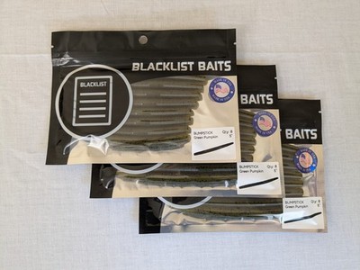 5'' Stickbait Senko Style Green Pumpkin 24 Ct Bass Plastic Worms Blacklist Baits 