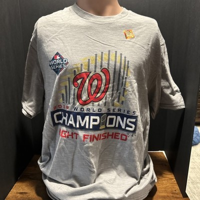 Nationals 2019 World Series Champs Shirt Gray Fanatics MLB Official Tee Size XL