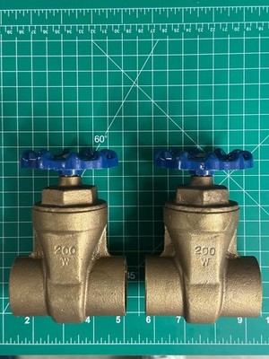 NOS 2-pack lot NIBCO S29 1-1/2'' Flat Top Gate Valve Solder Bronze