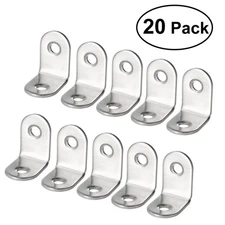 UEETEK 20Pcs 25*25*16mm Stainless Steel 90 Degree Angle Bracket