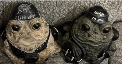 Pair of Harley Davidson Frogs from Toad Hollow Biker Babe & Born to Ride