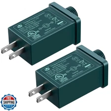 Feekoon 2 Pack Replacement Yard Adapter, 12vdc 1a Power Supply for Christmas 