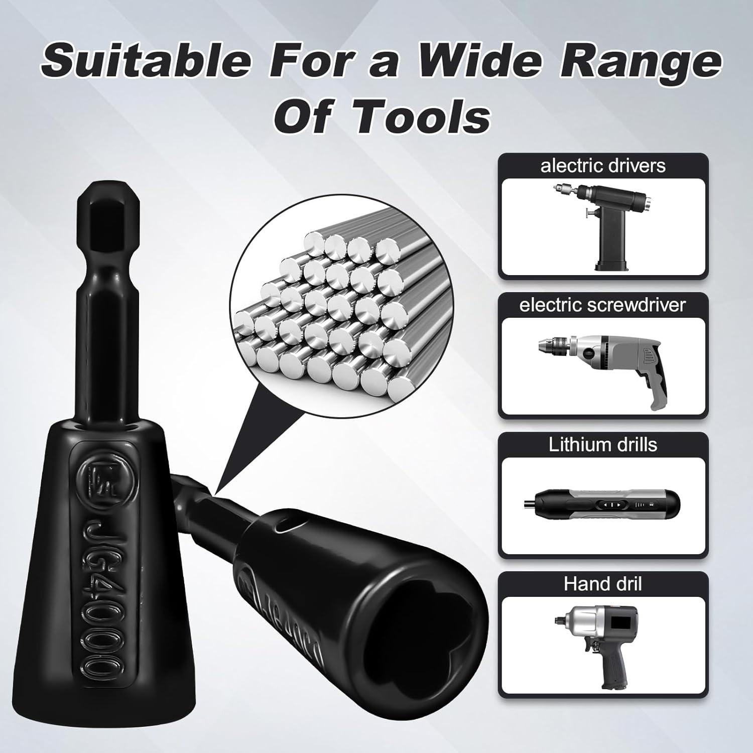 4 Pcs Multifunctional Wire Twister Tool for Drill, Standard, White、black 