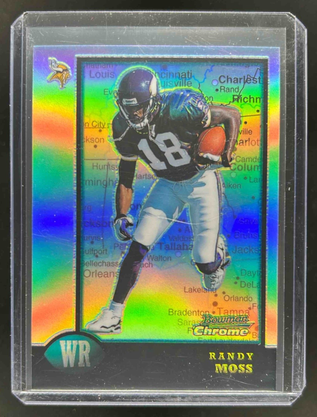 1998 Bowman Chrome Randy Moss Interstate Refractor Rookie RC #182 Vikings