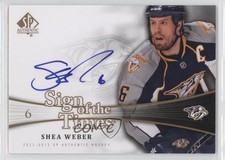 2011 SP Authentic Sign of the Times 2015-16 SPA Update Shea Weber Auto HOF 0c3