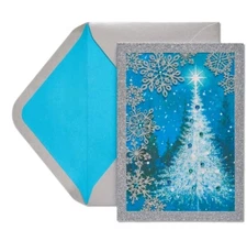 Papyrus Holiday Card With Embellished Tree & Laser Cut Snowflakes ❄️