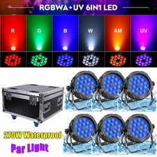 6x 270W RGBWA UV Waterproof 18LED Par Light DMX Wash Party Light Disco Stage