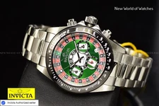 Invicta Men's Watch Speedway CASINO Chronograph Steel Tone Quartz SS Bracelet