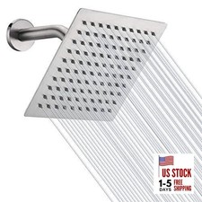 Rain Shower Head, High Flow Stainless Steel 8 Inch Square Brushed Nickel