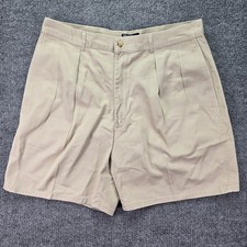 Vintage Polo Ralph Lauren Shorts Mens 35 34x7 Khaki Beige Cotton Pleated USA