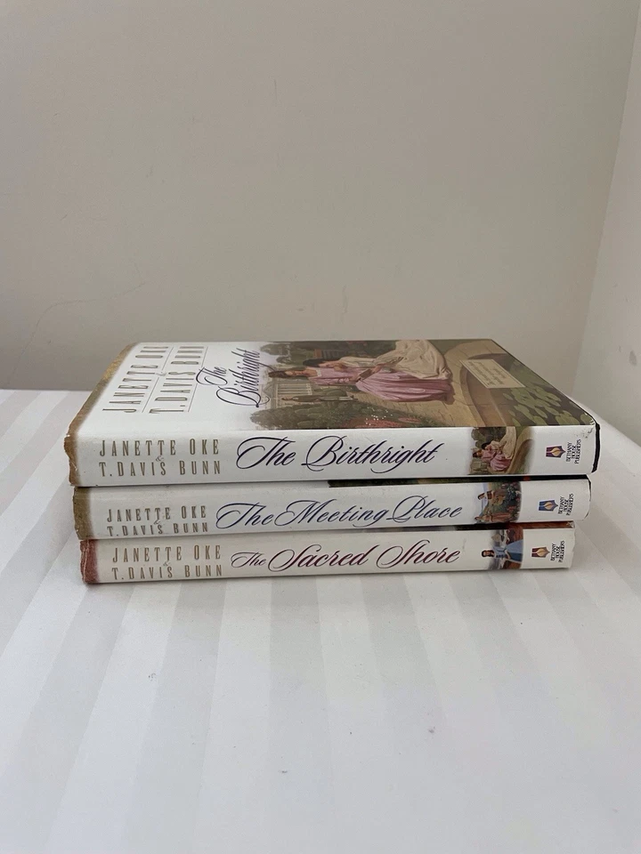 Janette Oke Song Of Acadia Series Books Lot of 3 HCDJ Christian Romance Foto 3 de 4