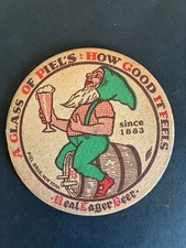 1930's Piel's Beer Coaster with Gnome Elf